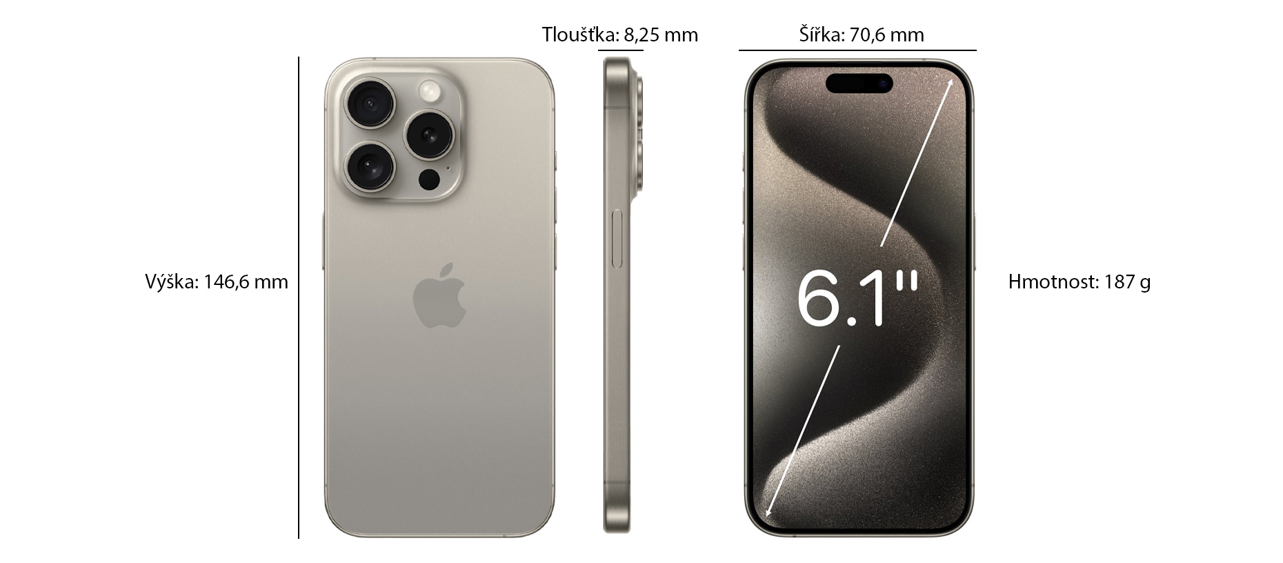 iPhone 15 Pro - Dimensions